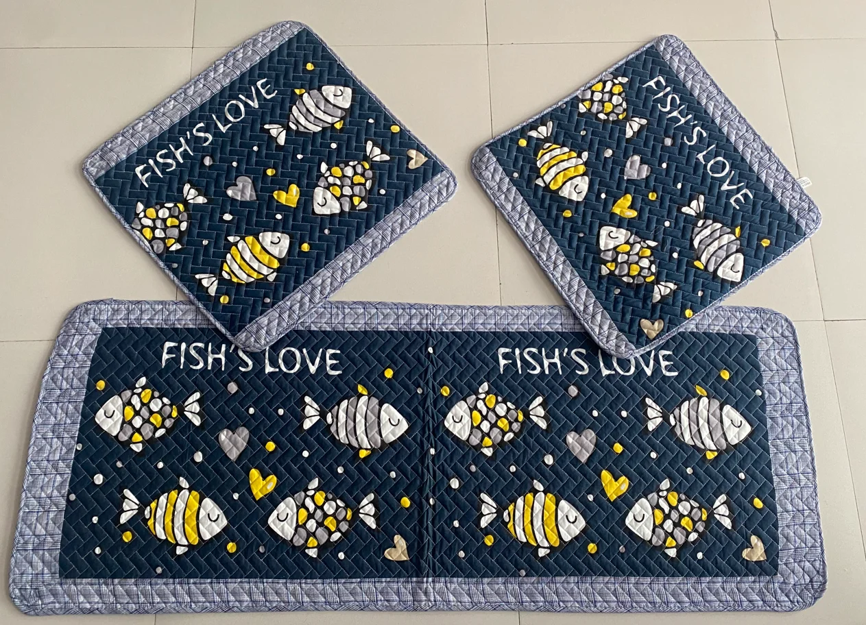 

Европейский мультяшный автомобильный коврик из 100% хлопка, передний, цельный, всесезонный, универсальный, противоскользящий, на пять мест