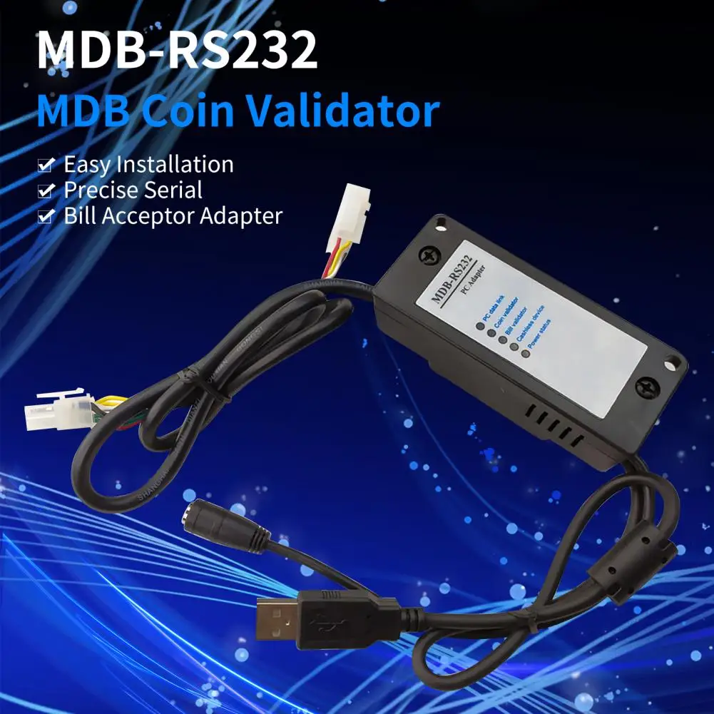 

MDB Cashless Adapter Convenient Bill Acceptor Adapter with Indicator Light Professional Excellent Safe MDB Cashless Adapter