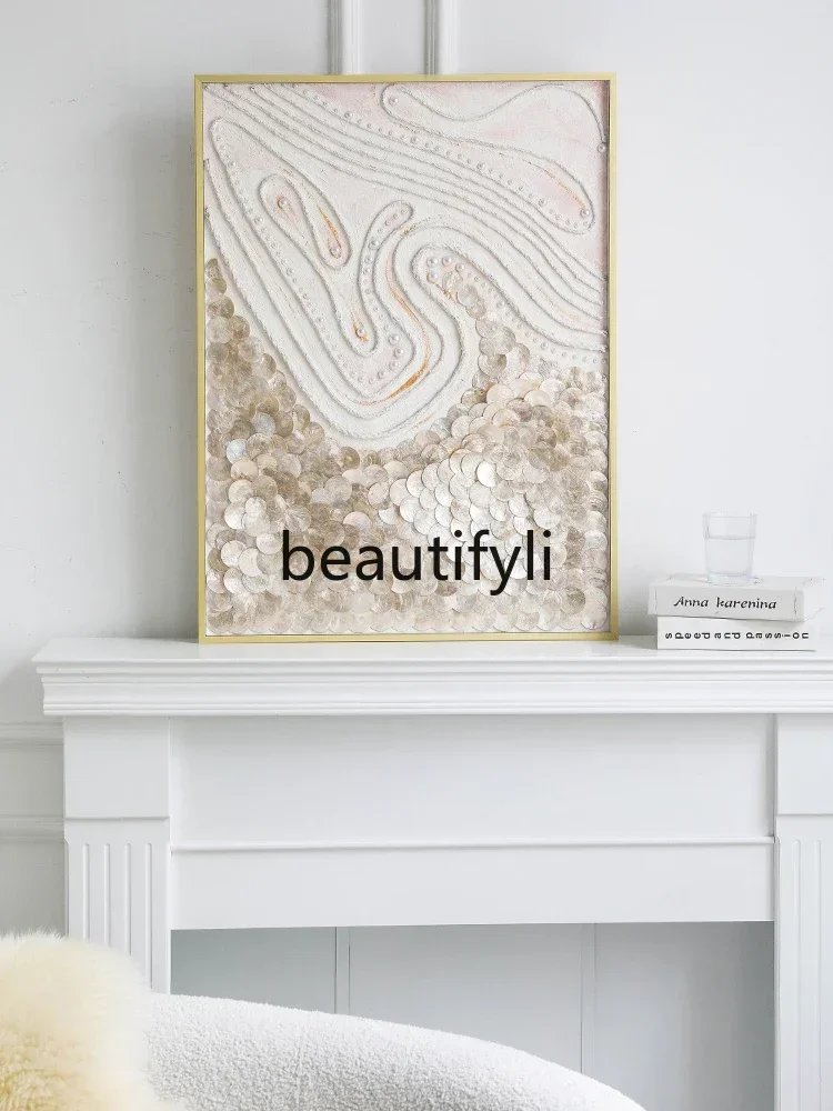 D5556  C Original designer hand-painted art oil painting light luxury pearl shell restaurant two hanging paintings