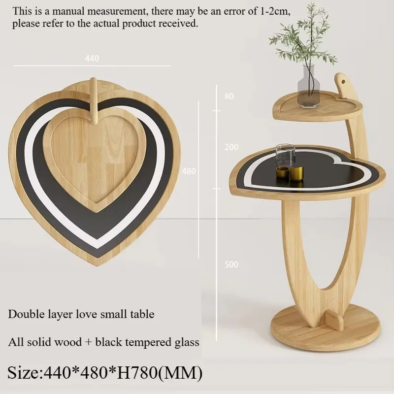 Sofa Corner Side Mesas Bedside Tables Heart-shaped Simple Light Luxury Minimalist Solid Wood Creative Modern Side Small Tables