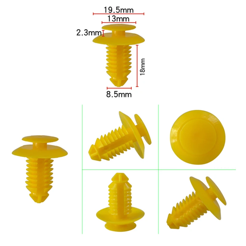 100Pcs Auto Push Type Plastic Fastener Car Door Panel Clip Auto Fasteners And Clips  F58Z-16237A02-A    D164