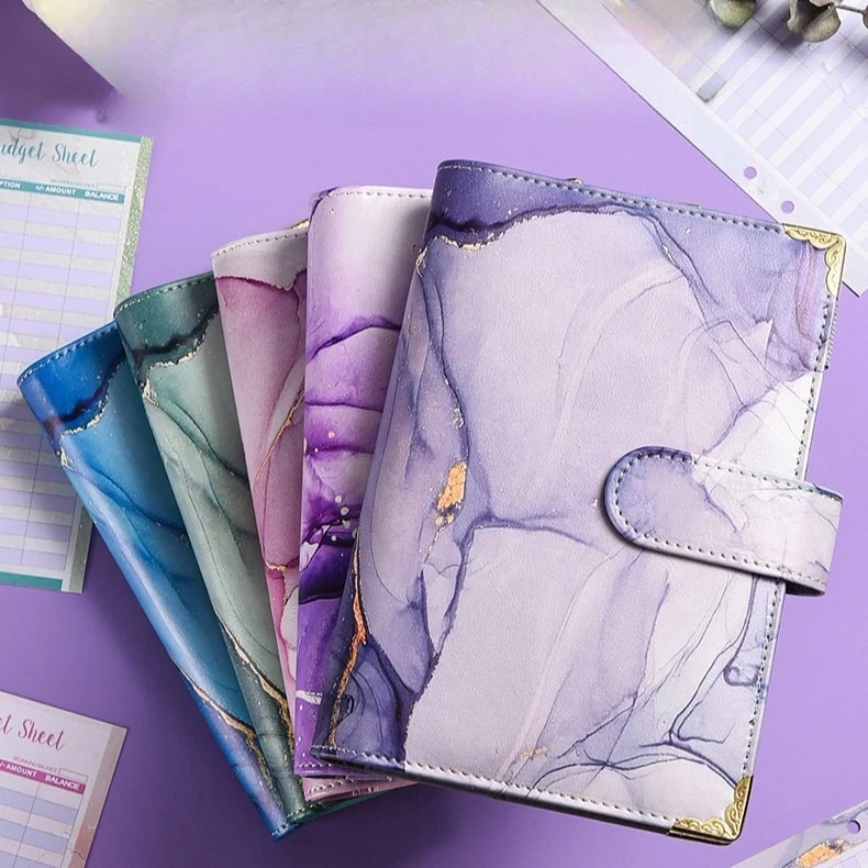 A6 Color Printed Texture Macaron Notebook Creative PU Notebook  DIY Binder Photocards Collect Book Diary Agenda Cover