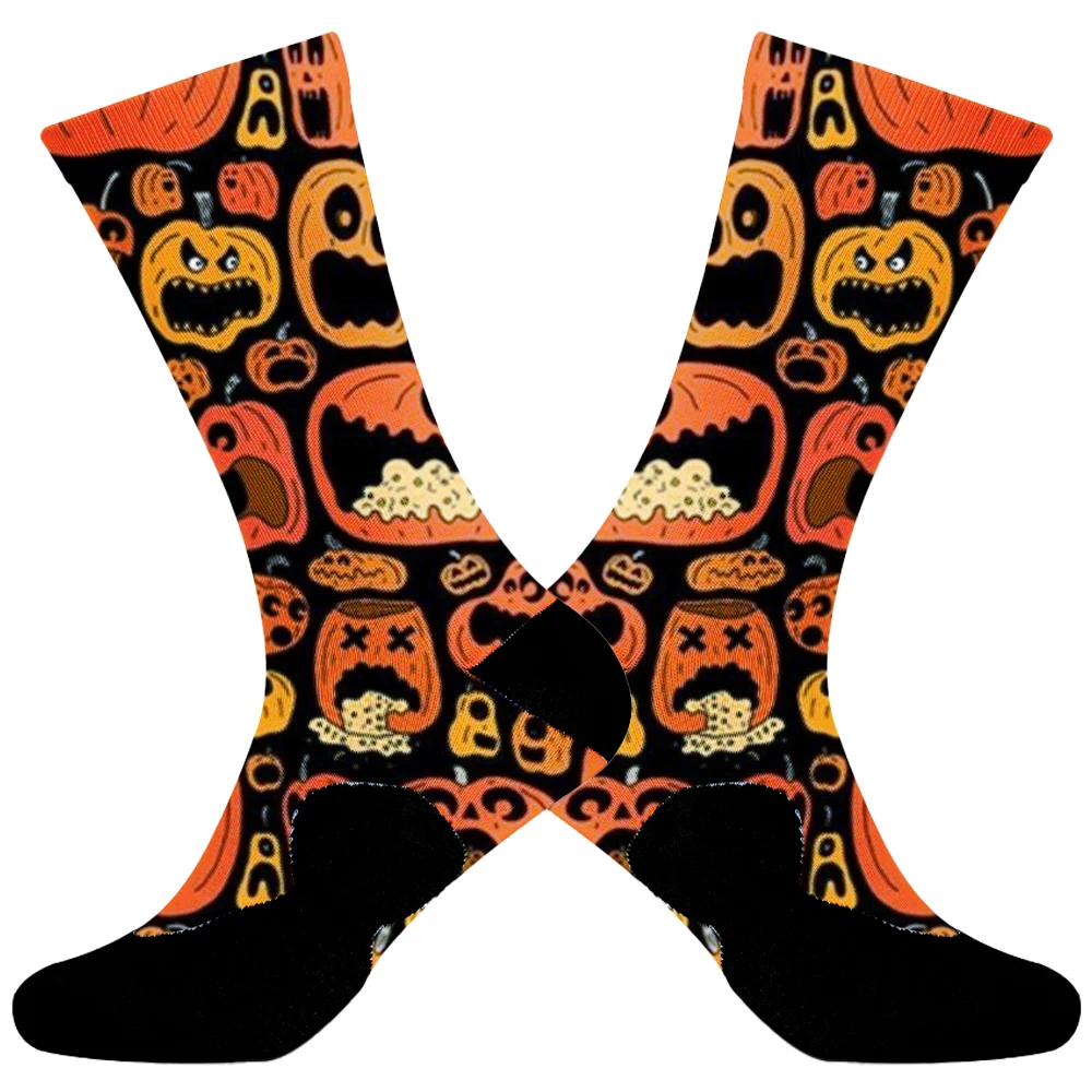 New Halloween socks Funny Hip Hop Casual Pastel Bag Long Tube Set Men's Fashion Print Harajuku Cotton Sports Running Socks