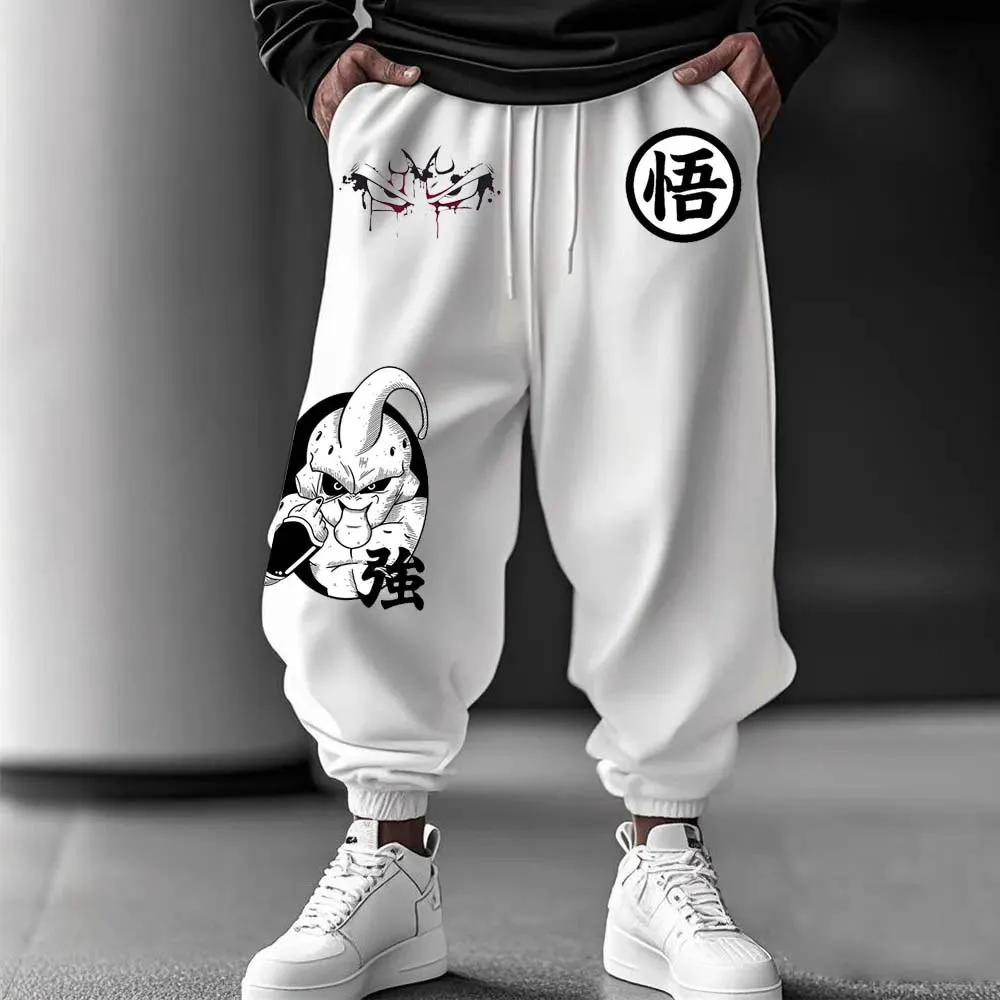 2025 Nieuwe populaire Japanse anime bedrukte katoenen witte modebroek Herfst hiphop sportlegging voor heren en dames