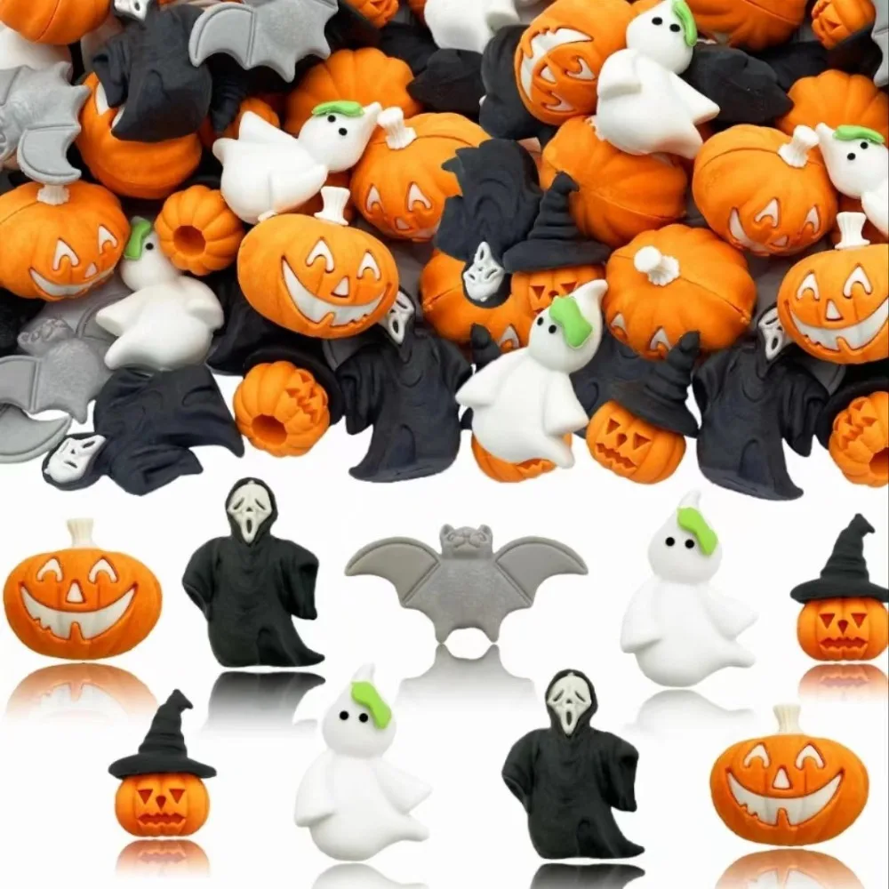 10-50PC Cartoon Cute Halloween Eraser Ghost Festival Style Eraser Halloween Kids Birthday Party Back To School Kindergarten Gift