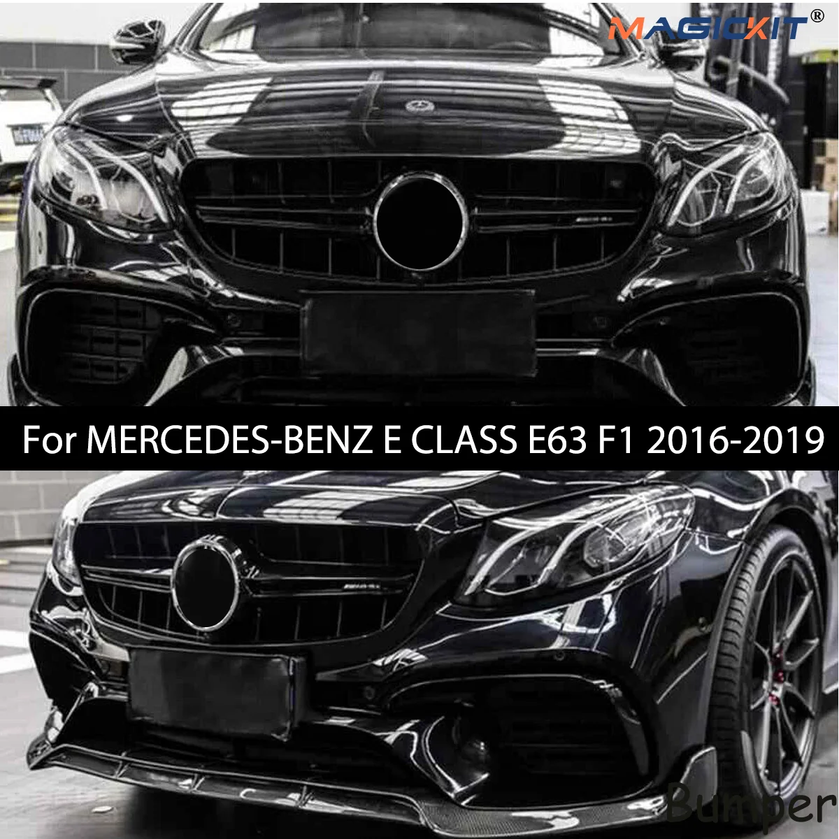 

W213 Style AMG 2016-2019 Gloss Black Front Bumper Lip Body Kit Spoiler Splitters for MERCEDES-BENZ E CLASS E63 F1 accessories