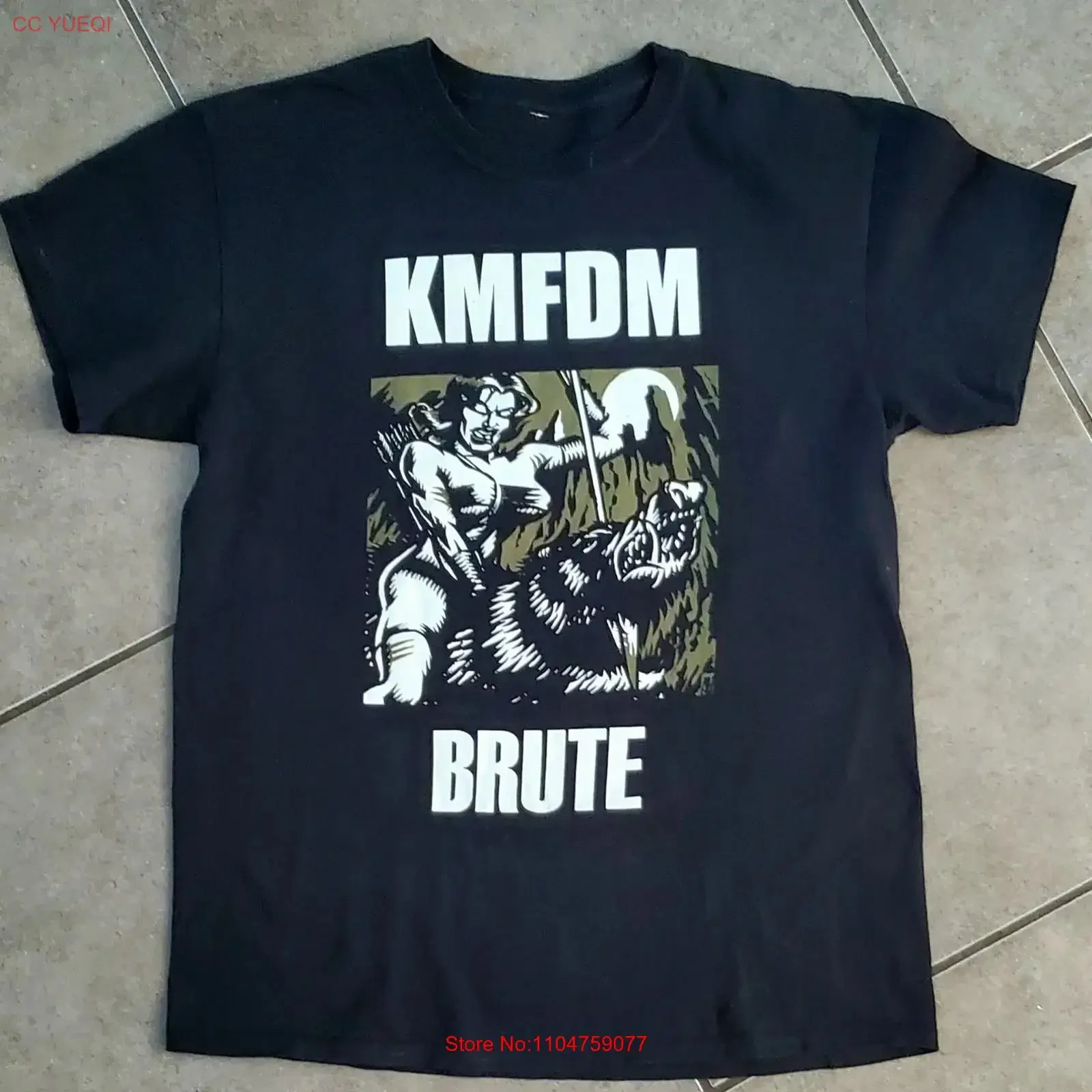KMFDM Brute T Shirt Size Medium vintage Washed graphic Stylish Casual fashion Stretched designer clothes streetwear