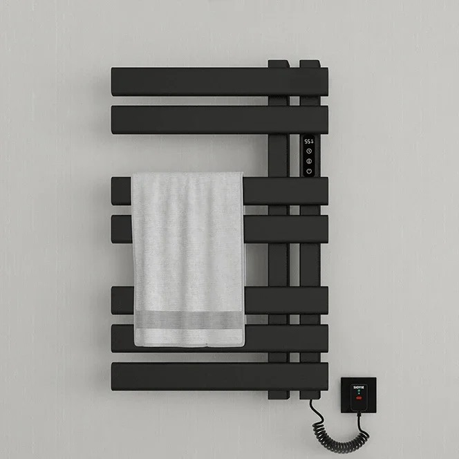 Bathroom Radiator Electric Heating Towel Heater Dryer Rack Wall Mounted Smart Bath Towel Track Rack with Thermostat