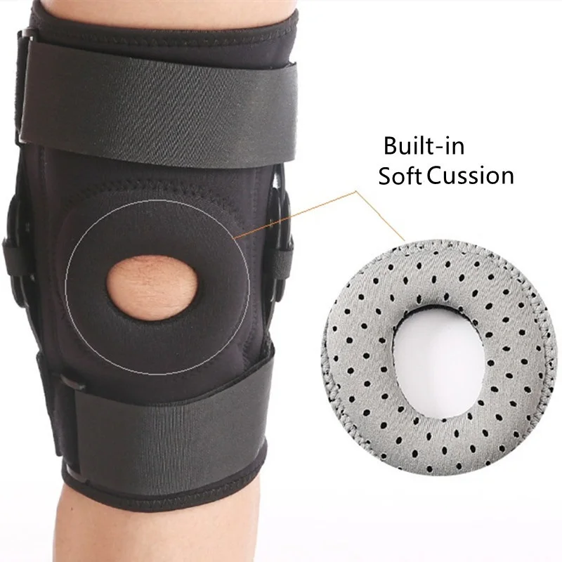 1 Piece Hinged Knee Brace with Side Stabilizers & Cussion Pad Knee Protection Men Women Meniscus Tear Acl Mcl Injury Recovery