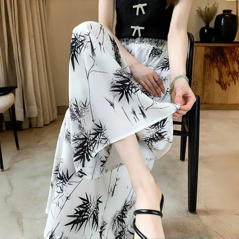 Elastic Waist Ice Silk White Women's Pants Summer Cropped Pant Autumn Classic Outfits Casual Original Xxl Cotton Female Trousers