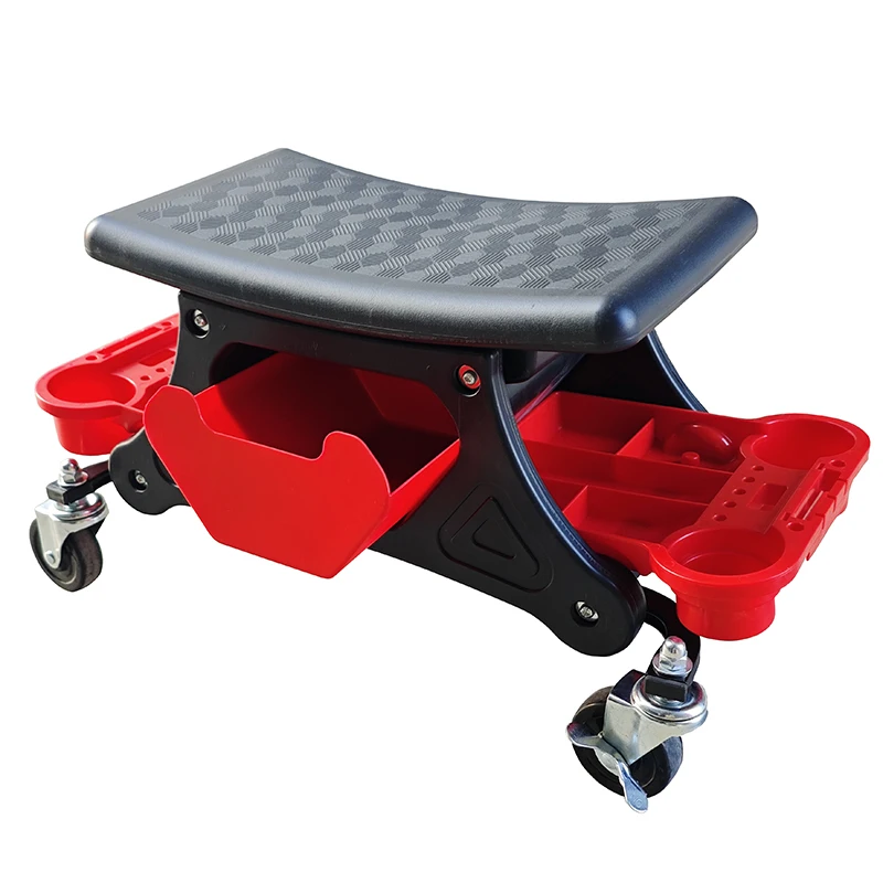 LEADLOONG Garage Repair Bench 59*27*29.5CM Storage Trays Mobile Car Beauty Repair Chair Auto Maintenance