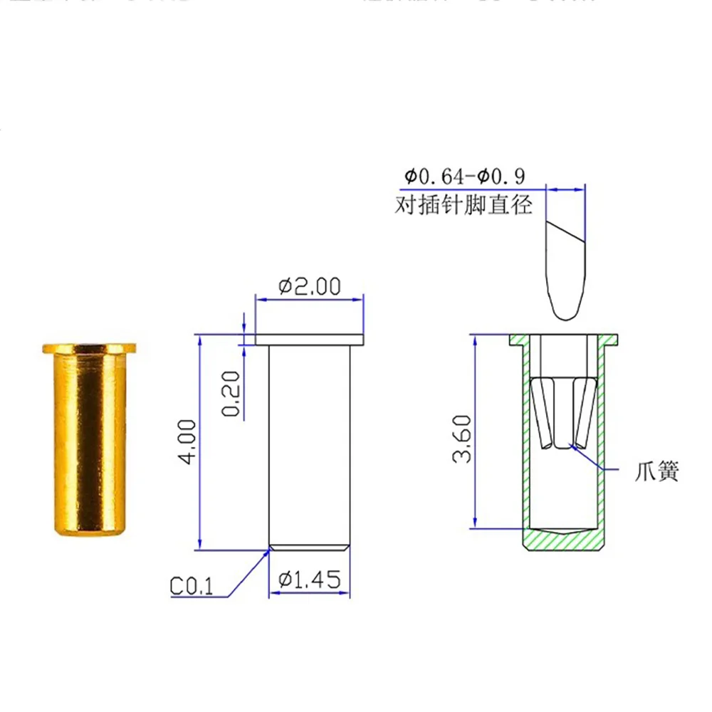 100pcs/Lot Mechanical Keyboard Hot Plug Socket PCB Soldering Reaming Pin Socket Parts DIY Keyboard Keys Convenient Connector