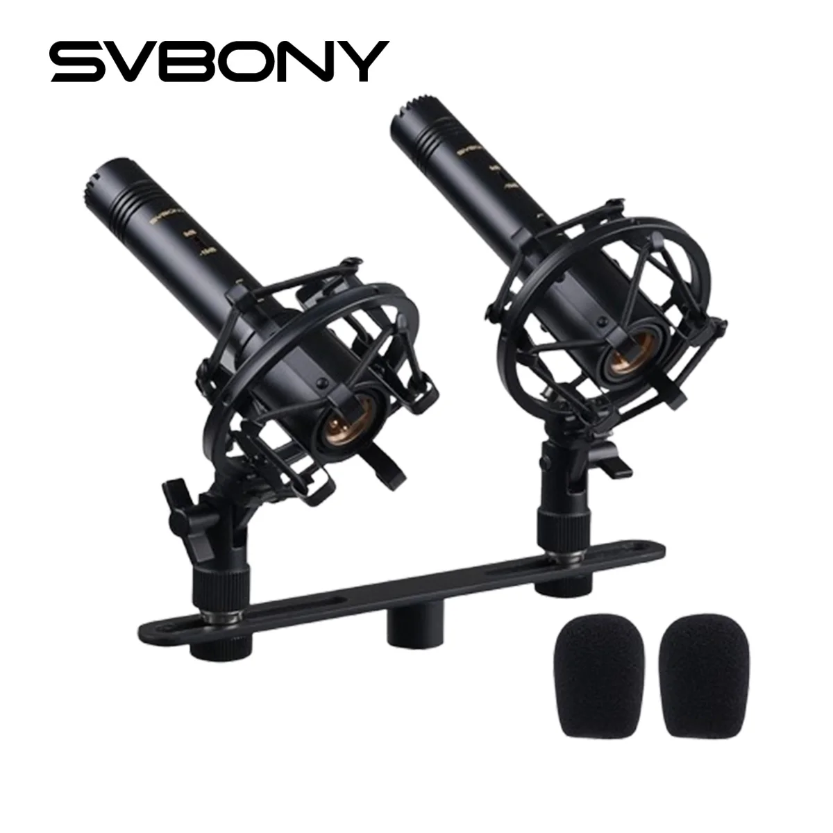 

Retekess Svbony TG102 с двумя металлическими микрофонами, встроенным амортизатором 20 Гц ~ 20 кГц и ветровым стеклом для студийных вокальных инструментов