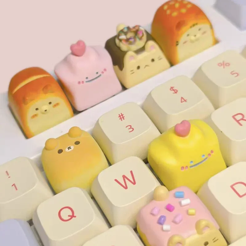 MiFuny Original Kawaii Anime Keycaps Resin Keyboard DIY Handmade Custom Cartoon KeyCaps for Mechanical Keyboard Accessories Gift