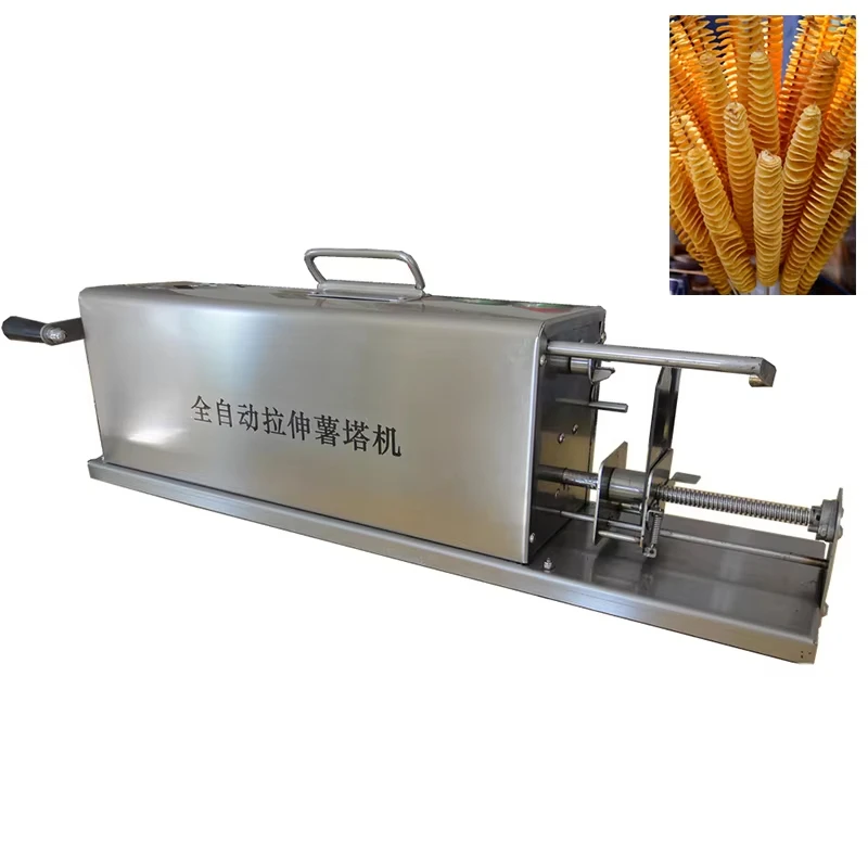 YHD-40 Commercial High Speed Spiral Potato Twist Cutter Stainless Steel Potato Tower Cutting Machine For Snack Street Stall