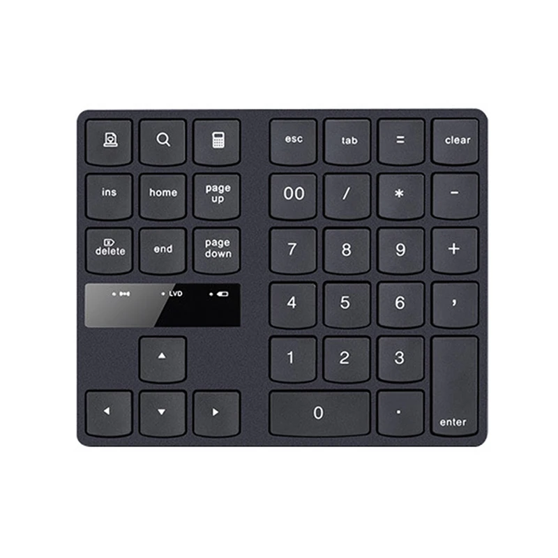 Imagem -02 - Teclado Multimídia Digital sem Fio Número Teclado Numérico Plugue do Receptor Usb Numpad Recarregável Carregamento Botões de 35 Teclas 2.4g