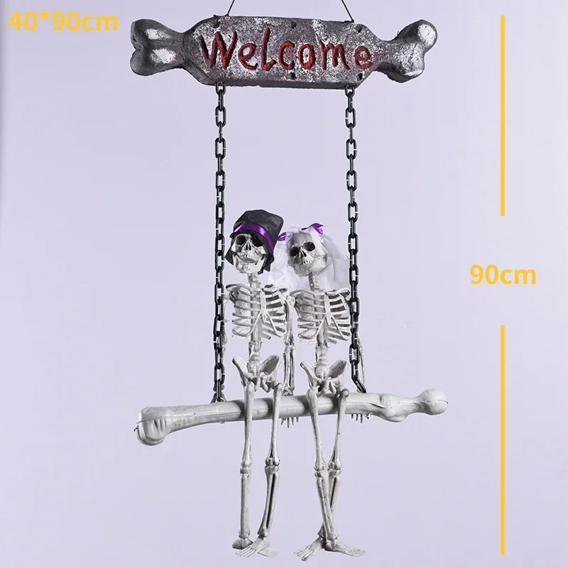 

Halloween Bride And Groom Skeleton Hanging Home Décor Haunted House Decor Creative Party Festival