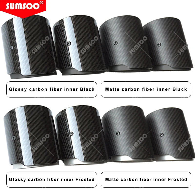Genuine SUMSOO4 Pcs Carbon Fiber Exhaut Tips For BMW F87 M2 F80 M3 F82 F83 M4 Direct Fit Universal Fit Exhaust Tip Car Exhaust