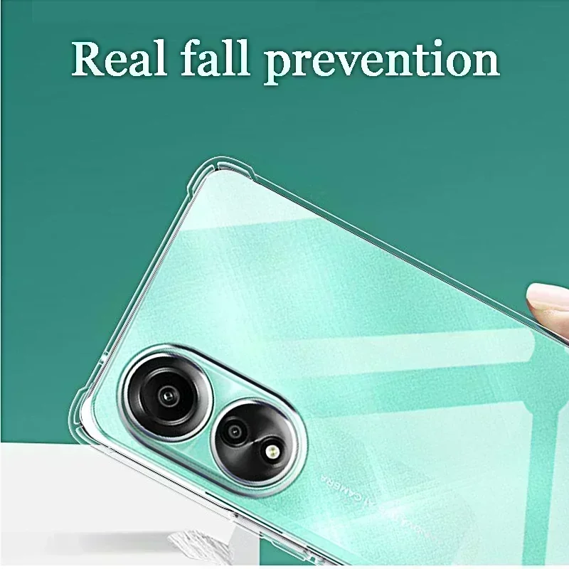 OPPO A78 A58 4G A98 A77S A57 5G A17 A17K 용 충격 방지 케이스, 크리스탈 클리어 TPU 후면 커버, Oppo A 78 58 98 77 57 17 K S
