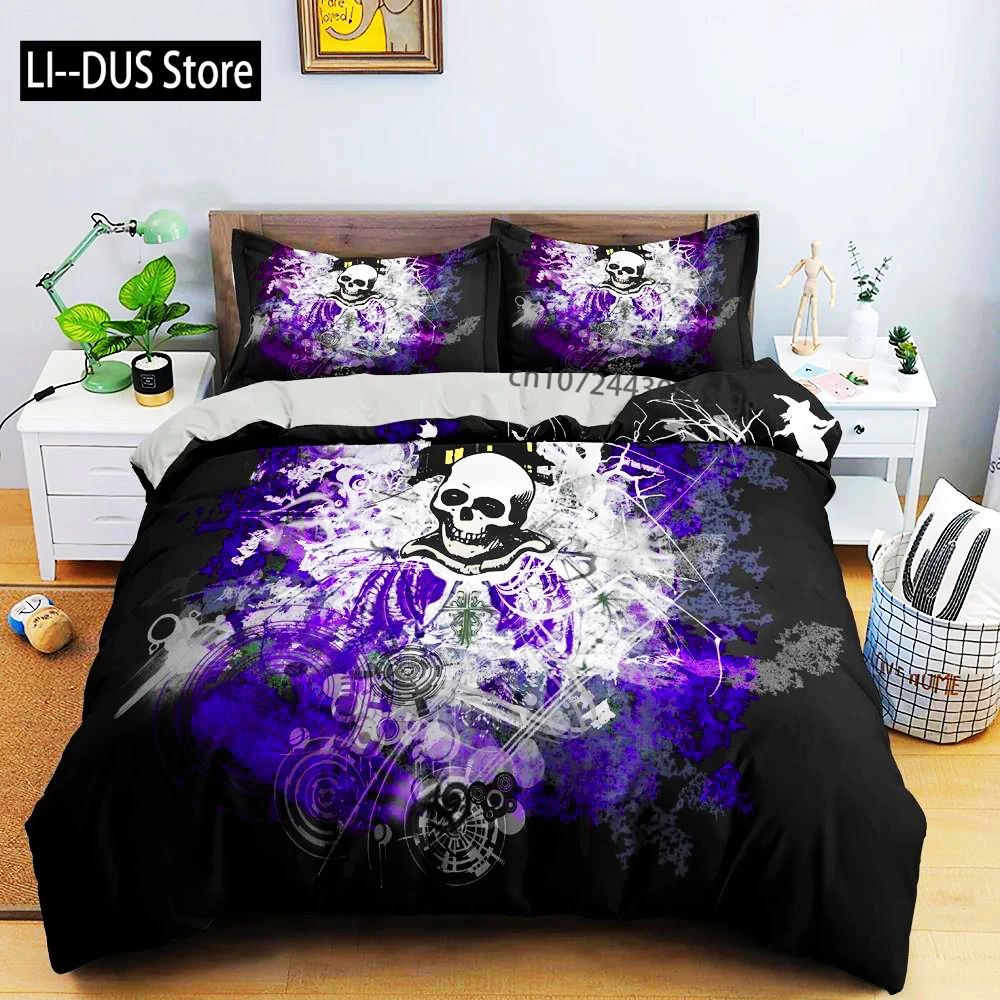

3D Skull Bedding Set 3D Exquisite Printing Duvet Cover King Queen Single Design Customized Bedding Fabric Comfy For Unique Fans