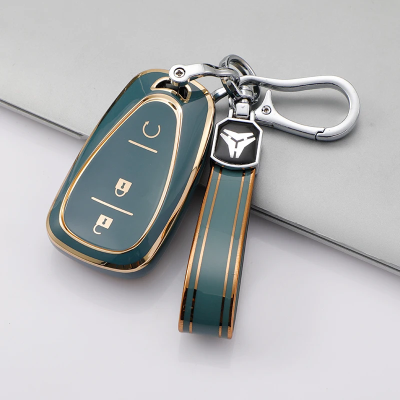 2 3 Buttons TPU Car Remote Smart Key Case Cover for Chevrolet Cruze Spark Camaro Volt Bolt Trax Malibu Auto Key Shell Keychain