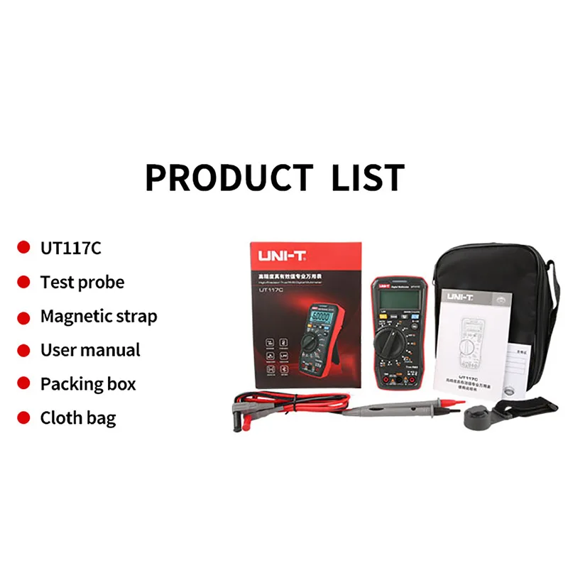 UNI T Multimeter Digital True RMS UT117C AC DC Current Voltage Tester Multimetro 600V Bluetooth NCV Capacitance Resistance Test