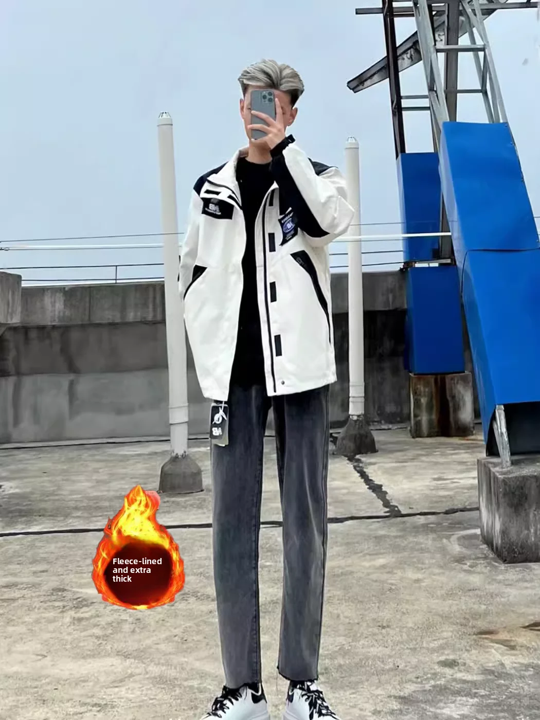 

Мужские джинсы Slim Fit из денима, средней посадки, прямого кроя, укороченные, повседневные, в стиле High Street, износостойкие, осенне-зимние