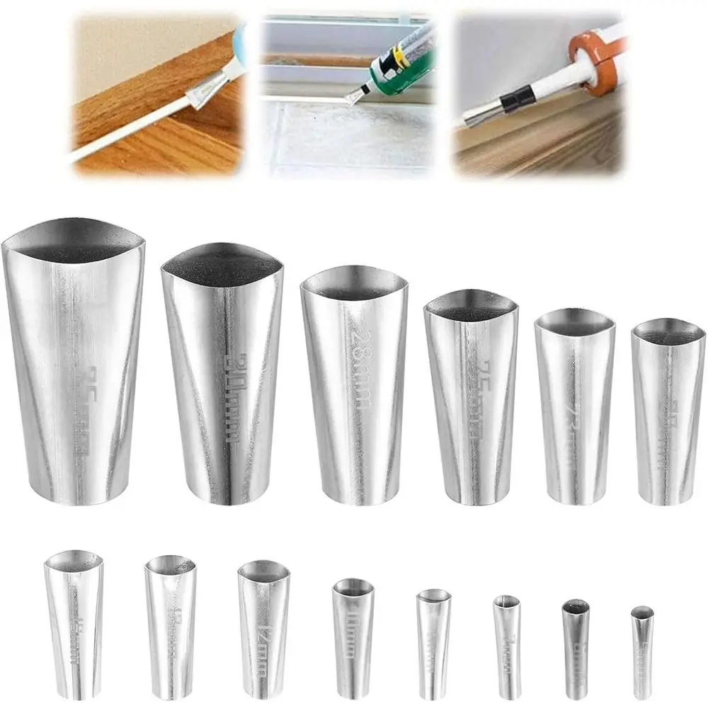 

High Qiality Stainless Steel Caulking Finisher Reusable 5-35MM Silicone Sealant Nozzle Caulk Nozzle Kitchen Bathroom