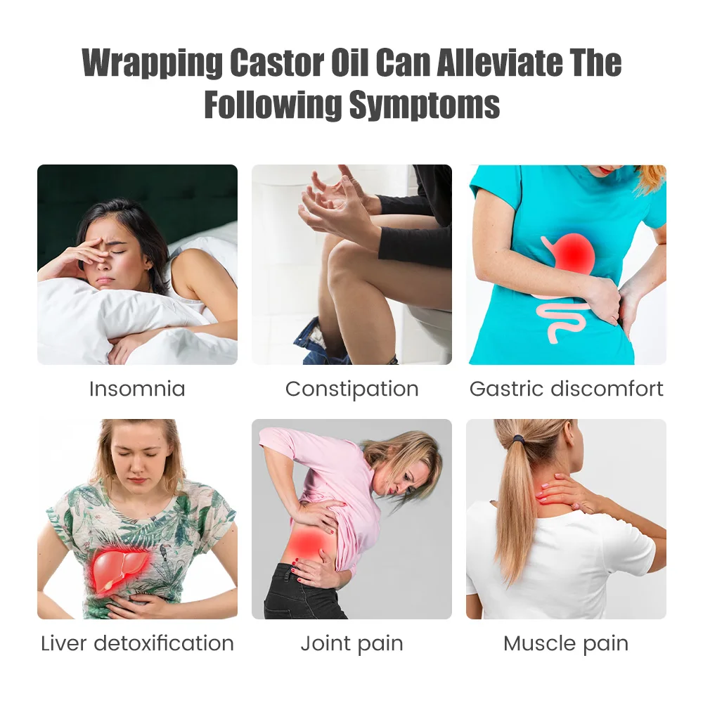 Castor Oil Pack Compression Castor Oil Wrap for Belly Organic Reusable Castor Oil Self Conditioning for Abdomen Stomach Package