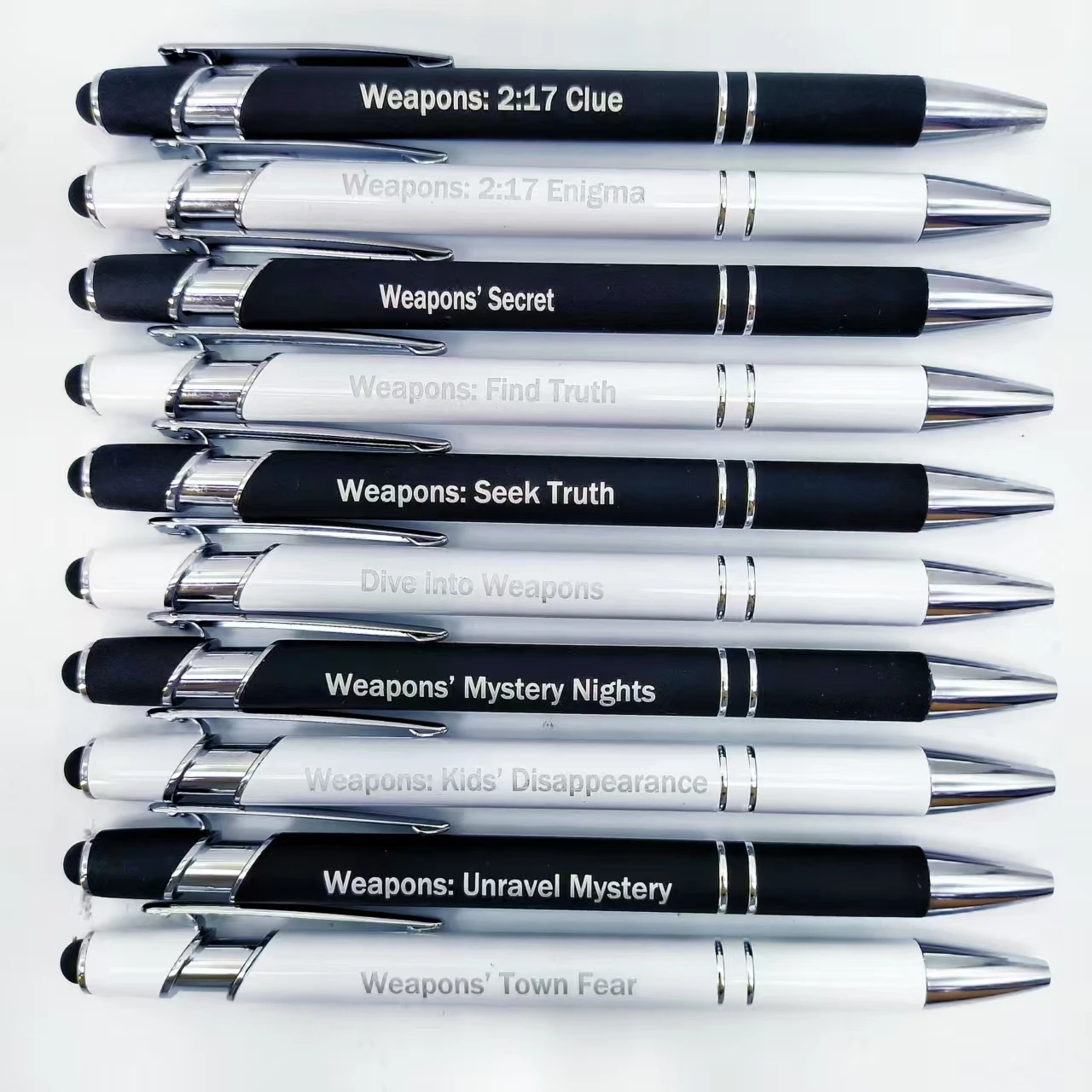 

10 шт./20 шт. металлическая ручка для гравировки с классическими фразами Movie, масштабируемая шариковая ручка, ежедневные офисные канцелярские принадлежности