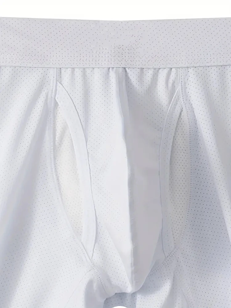 럭셔리 아이스 실크 새틴 같은 복서 여름 부드럽고 시원한 솔리드 남성용 속옷 통기성 메쉬 가랑이 팬티 속옷