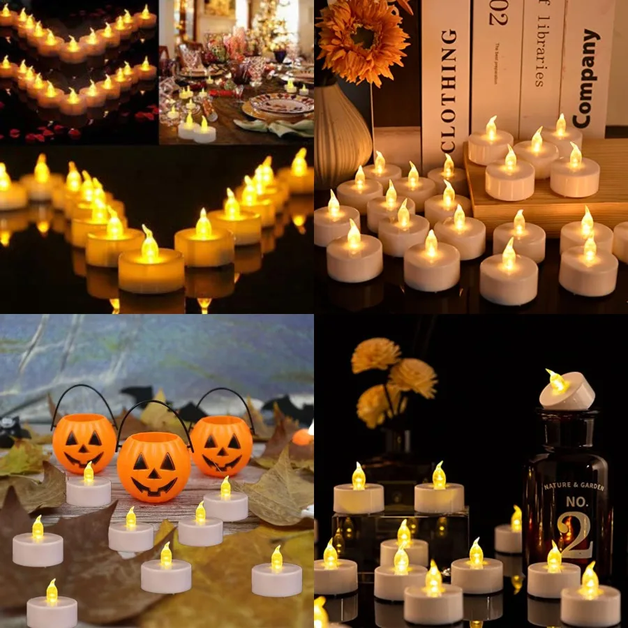 

Tea Light, 150 Pack Flameless LED Tea Lights Candles Flickering 200+ Hours Battery-Powe Tealight Candle. Ideal for Party, Weddi