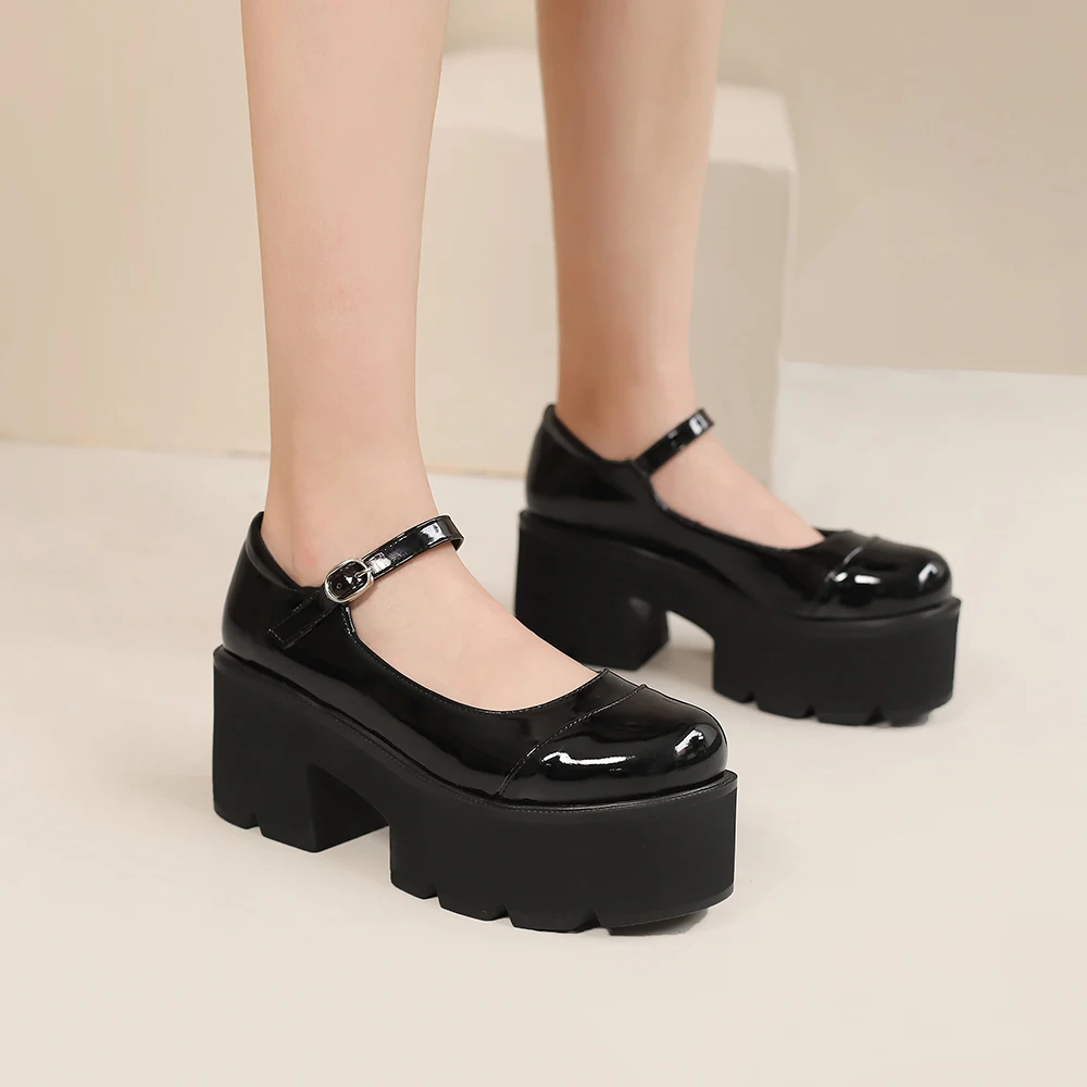 Lolita Shoes Women Japanese Cute Vintage Mary Janes Platform Waterproof Chunky High Heel College Student Female Wedge Footwear