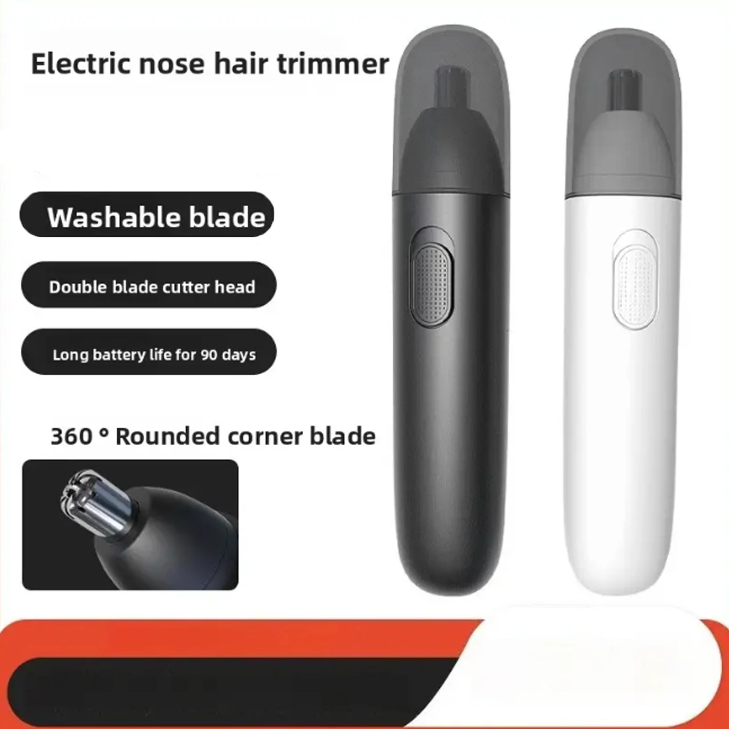 Nose Hair Trimmer for Men Rechargeable 360 Rotating Dual-Blade Electric Shaver Eyebrows Nose Hair Trimmer Painless Safe
