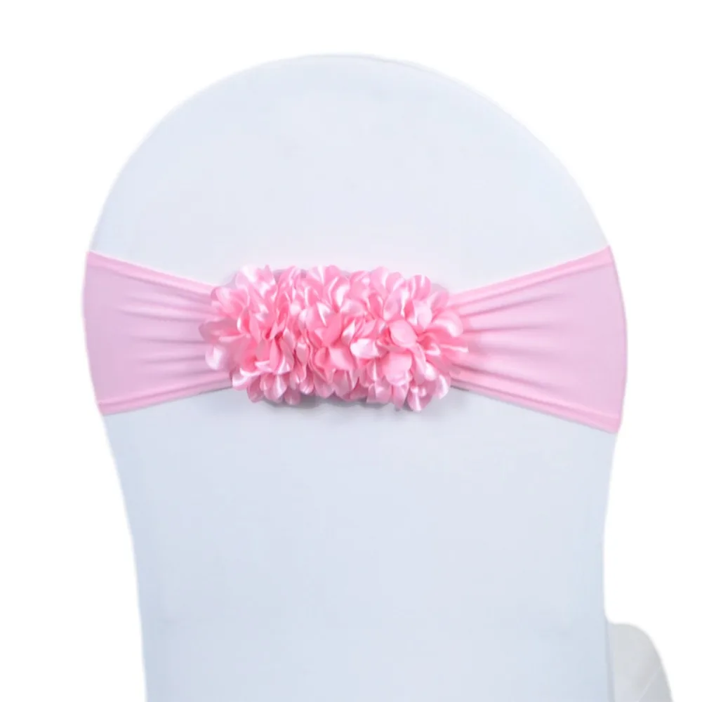 Gauze Flower Knot Wedding Chair Covers Back Elastic Sash Slipcover Design Universal Chair Cover Party Event Decor