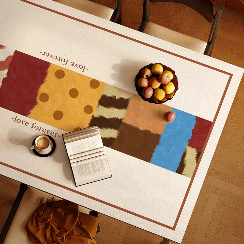 Dining table mat waterproof, oil-proof, anti-scalding, free washing table cloth, coffee table cloth, desktop protection pvc mat