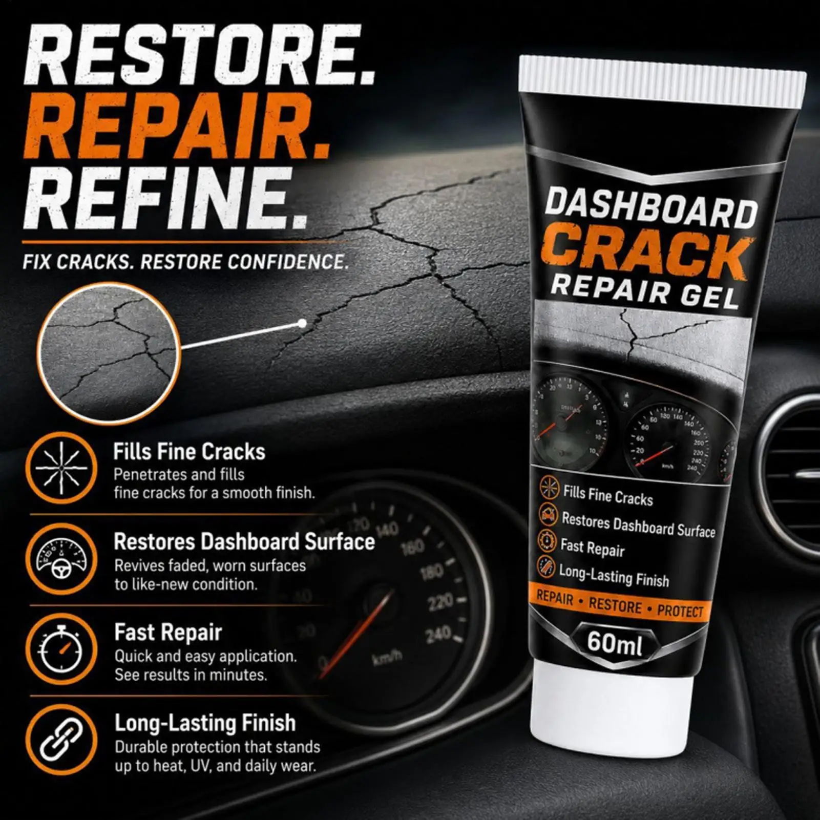 Car Interior Trim Repair Adhesive For Dashboard Roof Liner Leather Plastic Upholstery Restoration Heavy Duty Flexible Glue