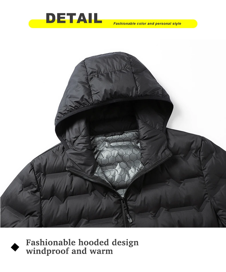 EUMERGX Herren Daunenjacke Winter Warme Entendaunen Leichte Polsterjacke Camping Klettern Trekking Graphen-Futter Mantel – Detail 22
