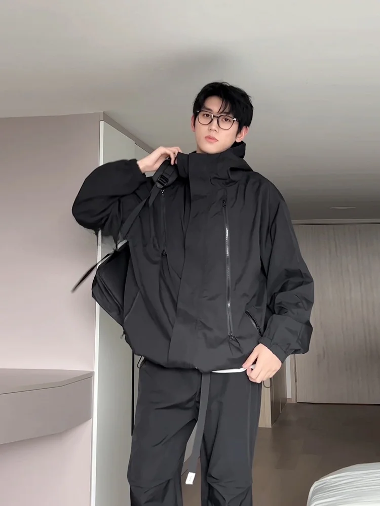 

Мужская водонепроницаемая ветрозащитная куртка-футболка для активного отдыха, походов и работы, свободного кроя, молодежная, однотонная