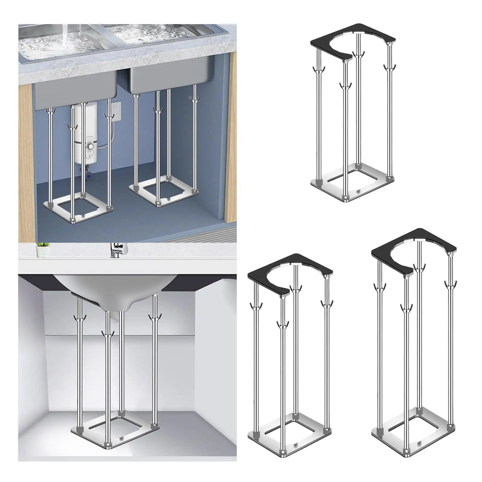 

Кронштейн для мойки под креплением из нержавеющей стали, прочная противоскользящая опора для кухонной мойки под креплением для столешницы, кухонной домашней умывальники