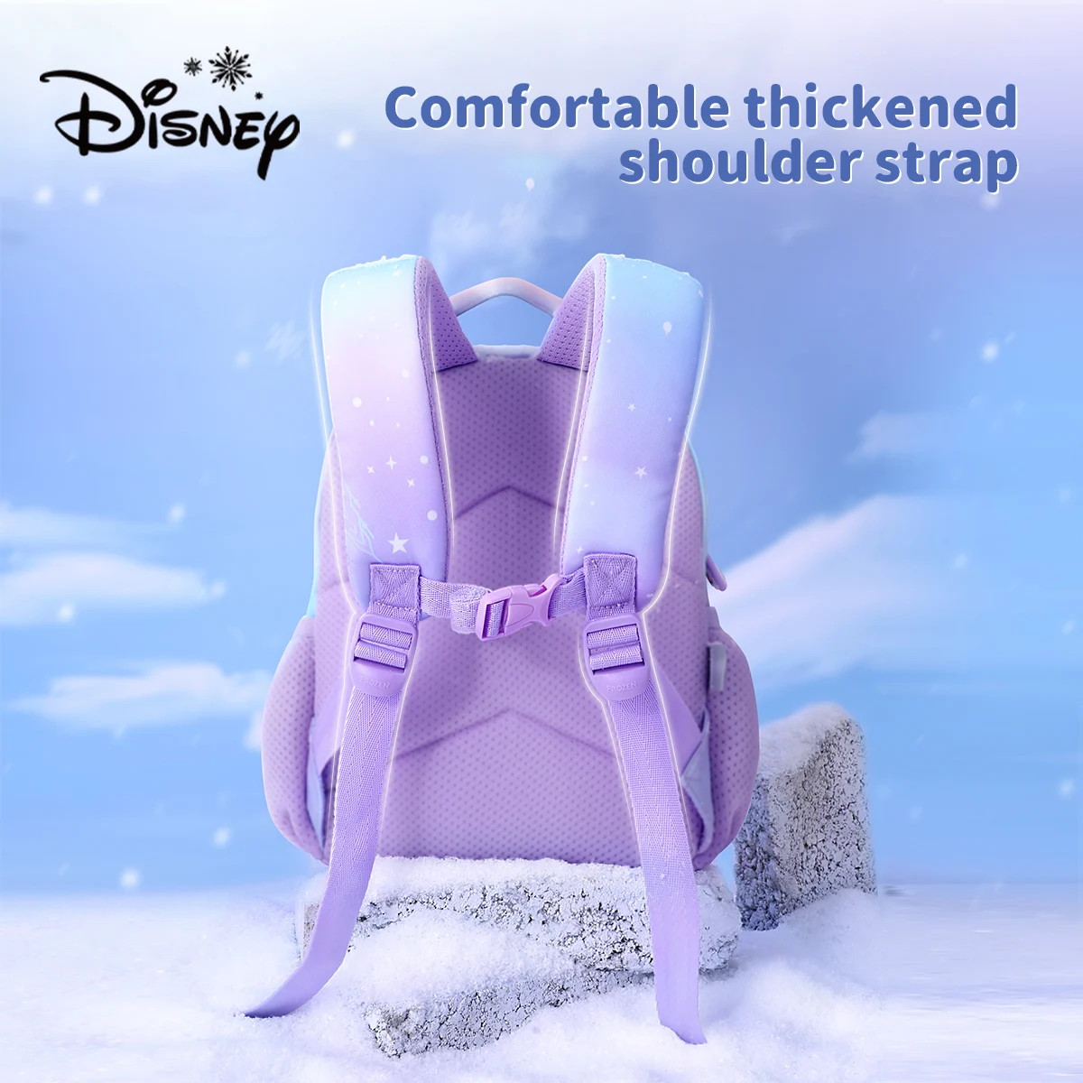 Disney Frozen Snow Queen Elsa Kids Backpack - Pink & Lavender Kids Backpack themed after Princess Elsa from Frozen for  main image 4