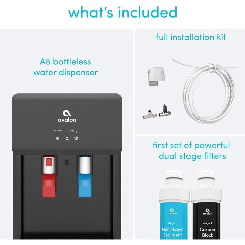 Avalon-enfriador de agua B8BLK para encimera sin contacto, 2 etapas, filtros de agua y Kit de instalación incluidos, Certificado NSF