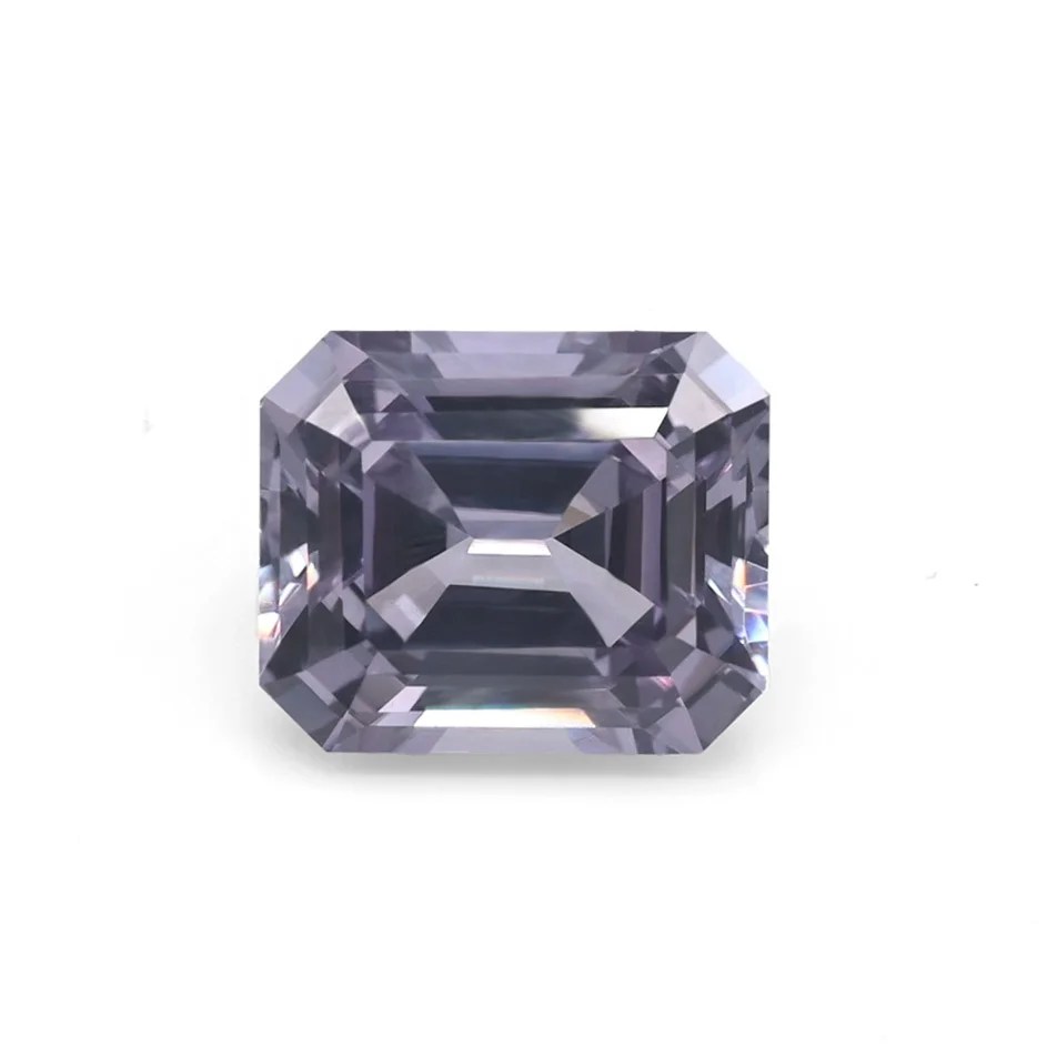 

Wuzhou Factory Lab Grown Corundum Wholesale Price Light Gray Color Emerald Cut Alexandrite Stone Loose Gems