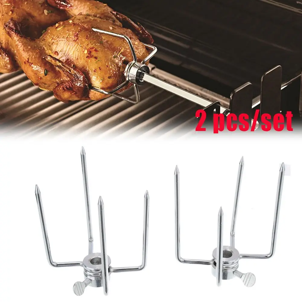 

Charcoal Roast Rotisserie Stainless Steel Barbecue Accessories Food Grade Chicken Grill BBQ Forks Meat Fork Spit Forks