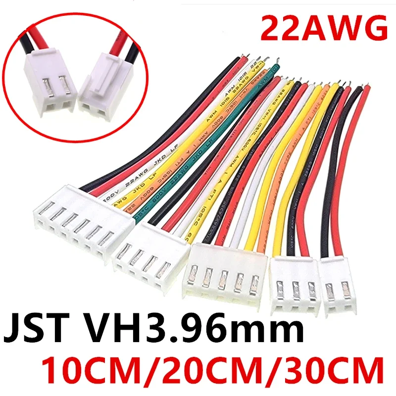 

10Pcs 22AWG Single-end JST VH 3.96mm Female Housing Plug Electronic Wire Connector 2/3/4/5/6/7/8/9/10Pin 10/20/30CM VH3.96 Cable