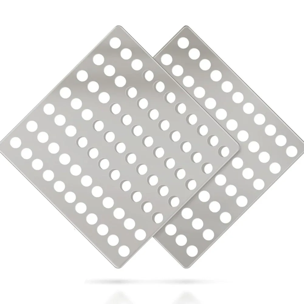 Square Stainless Steel Drain Cover Set 2pcs for Efficient Drainage Rust Resistant Floor Drain Mesh Outdoor Use