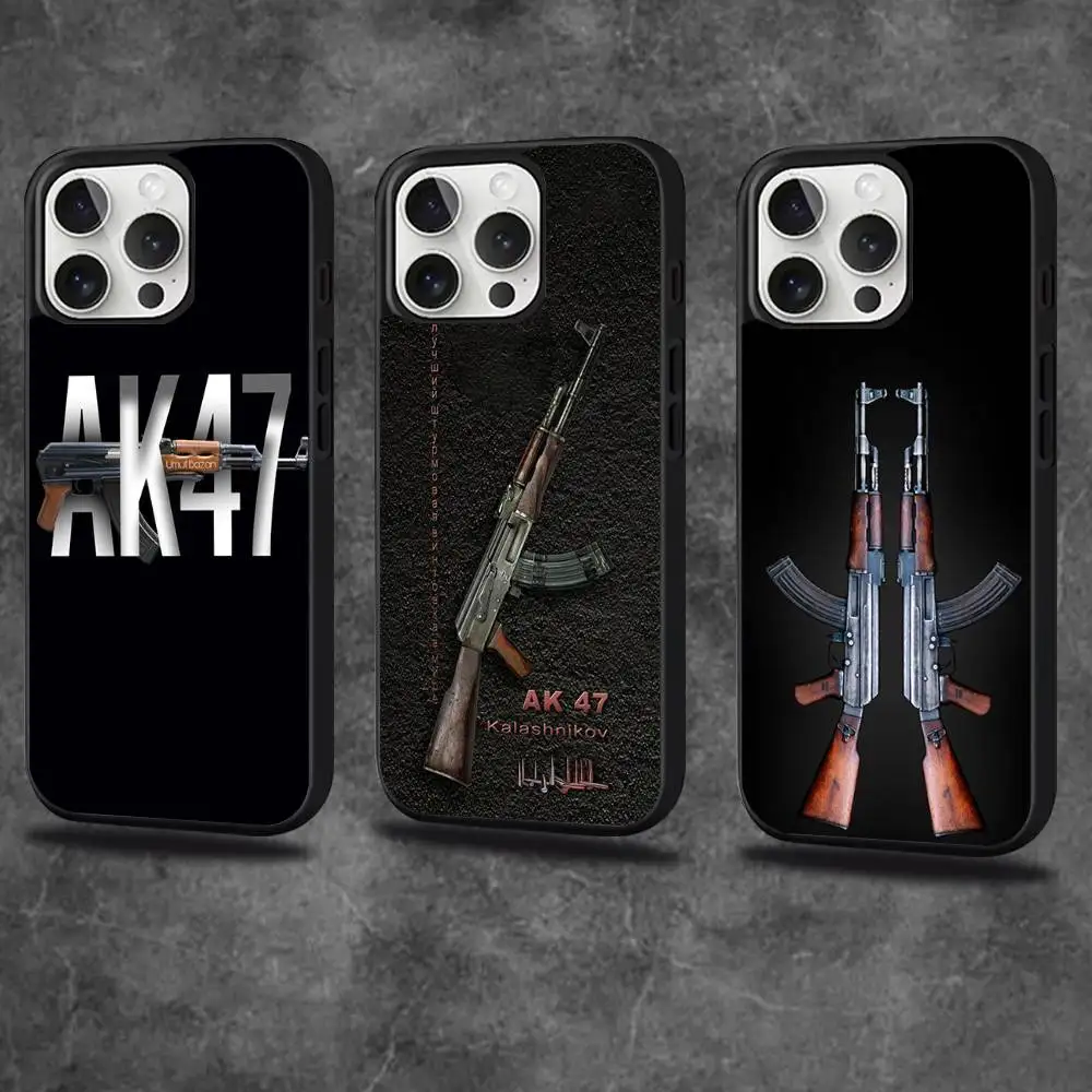 

Ak-47 King of Guns Phone Case For iPhone 16,15,14,13,12,11,Pro,Max,Plus,Mini,SE4,E Magnetic Magsafe Wireless Charging