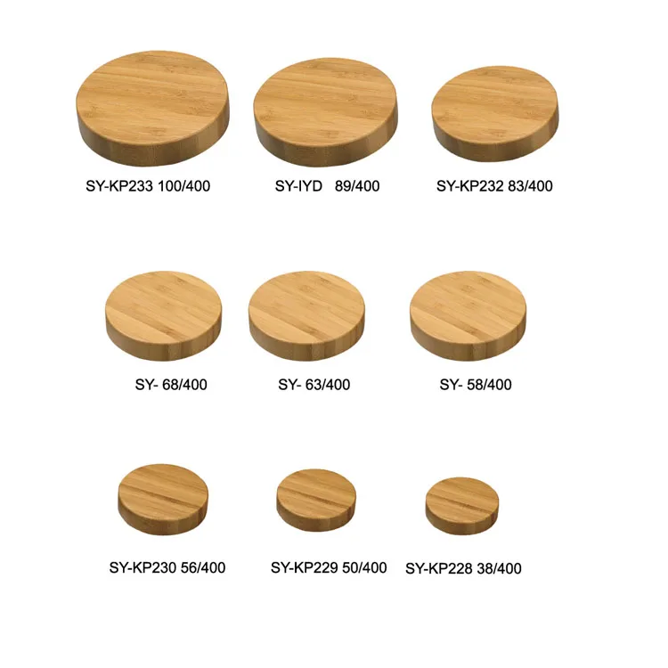

68/410 89/400 Food Storage Container Bamboo Jar Lid 68mm 89mm Bamboo Bottle Cap for Cream Jar Screw Lid Wood Products Cosmetic