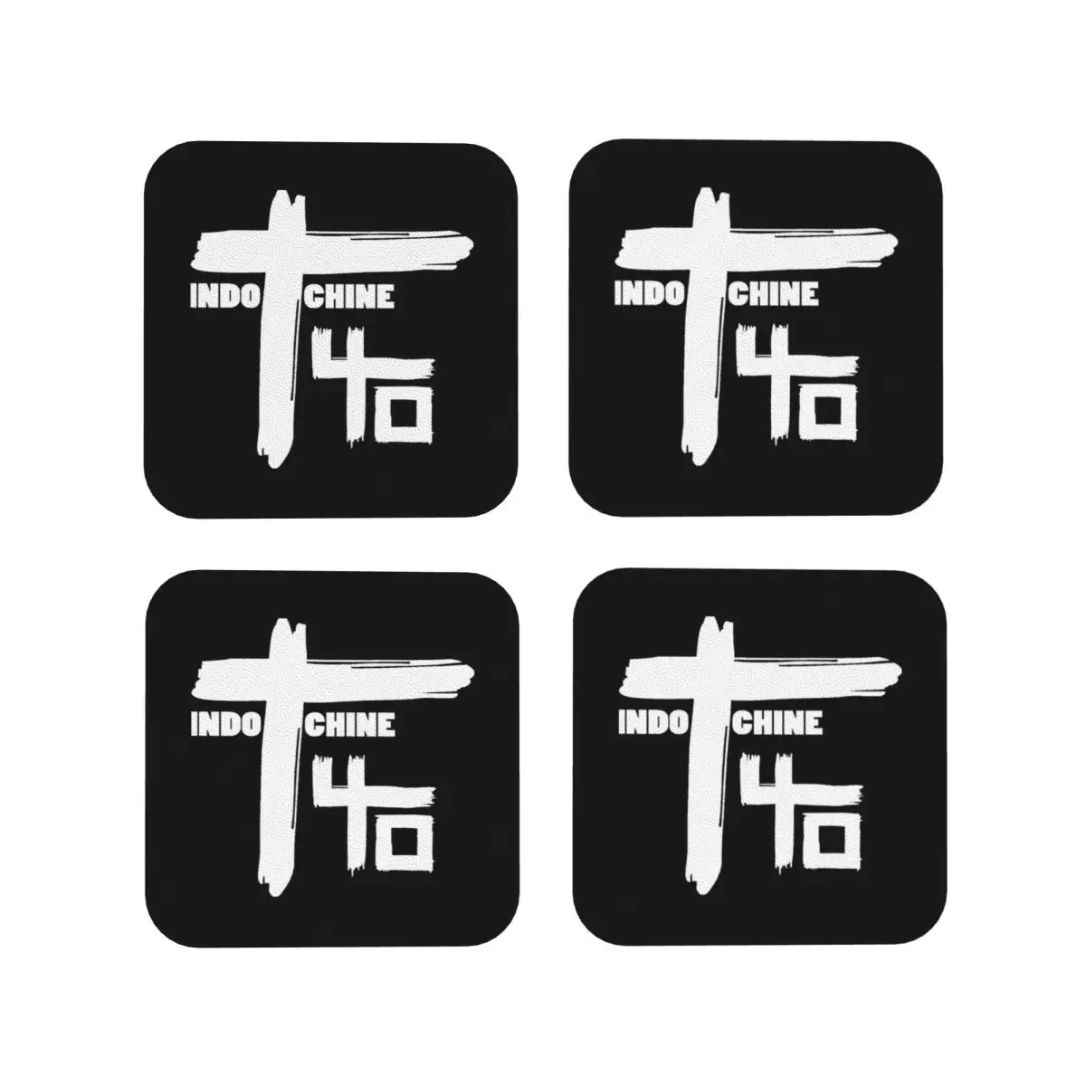 Indochine Pop Rock And Amp Coasters Kitchen Placemats Non-slip Insulation Cup Coffee Mats For Decor Home Tableware Pads Set of 4