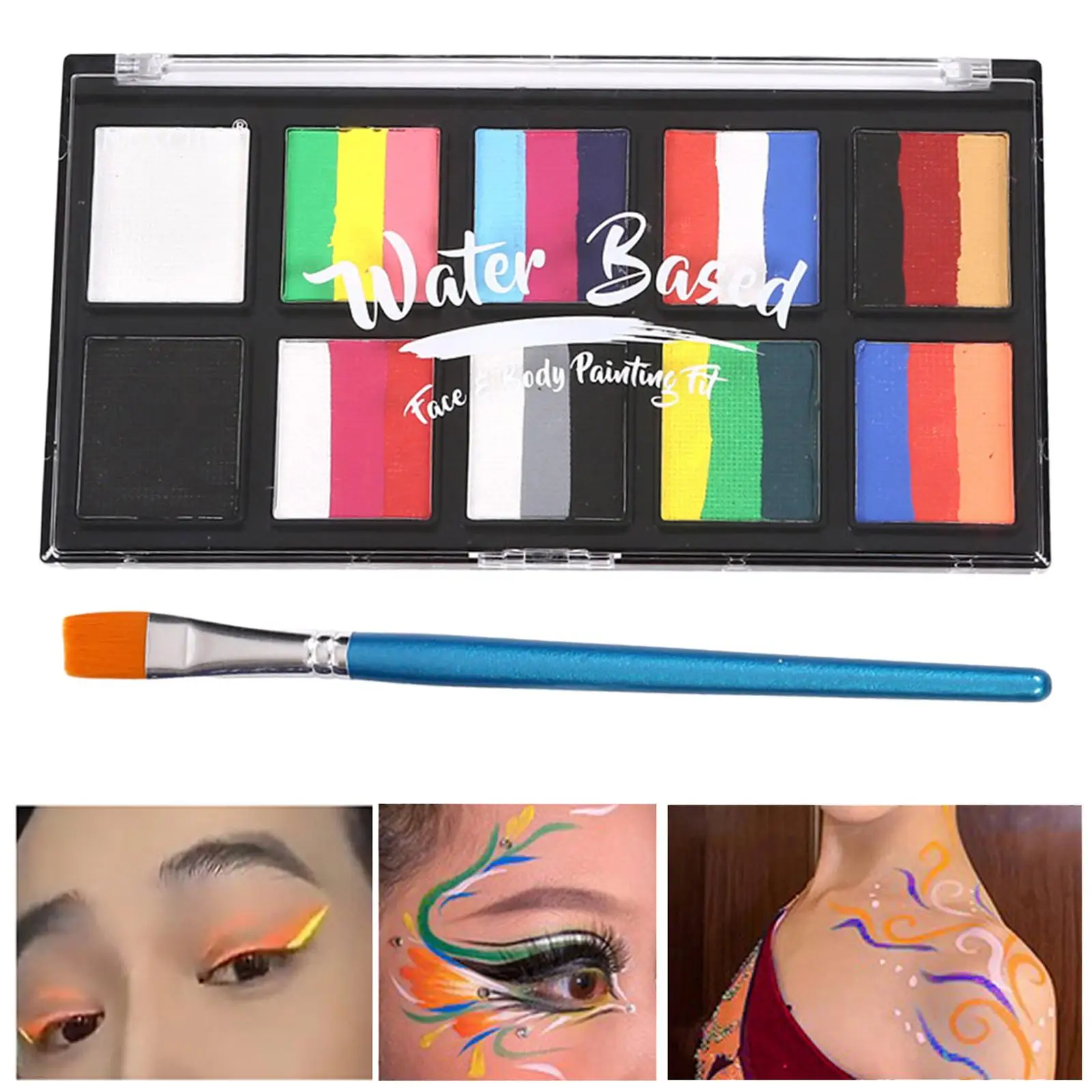 Washable Face Painting Kit for Children Adults Halloween Costume Cosplay Stage Performance Festival Clubbing Body Paint